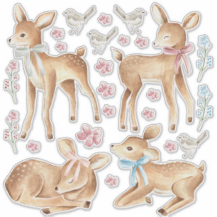Adesivo Baby Deer & Birds