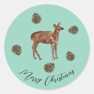 Adesivo Baby Deer Christmas Wreath Sticker