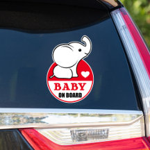 Baby Elephant Baby On Conselho Car Sticker