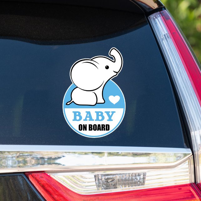 Adesivo Baby Elephant Baby On Conselho Car Sticker - Azul (Criador carregado)