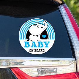 Adesivo Baby Elephant Baby On Conselho Car Sticker - Azul