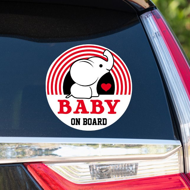Adesivo Baby Elephant Baby On Conselho Car Sticker - Verme (Criador carregado)