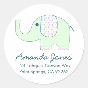 Adesivo Baby Elephant in Pastels Address