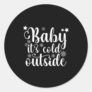 Adesivo Baby Está Frio Lá Fora Cute Natal Camiseta Feminin