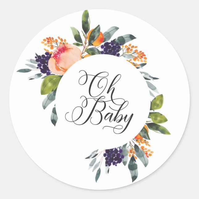 Adesivo Baby Floral Chá de fraldas Stickers (Frente)