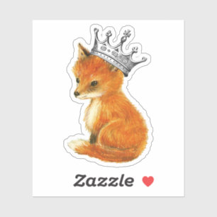 Adesivo Baby Fox Vintage Crown Vinyl Sticker