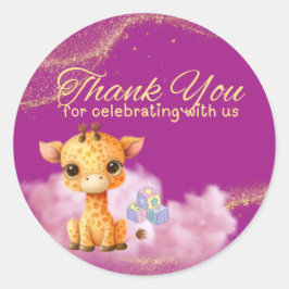 Adesivo Baby Giraffe "Obrigado" Sticker