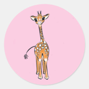 Adesivo Baby Giraffe - rosa