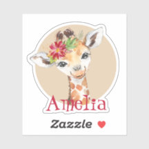 Baby Giraffe Safari Selva Rosa Personalizada
