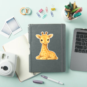 Adesivo Baby Giraffe Watercolor Impressão - Nursersery Wal