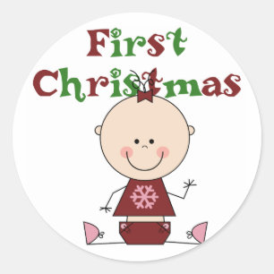 Adesivo Baby Girl First Christmas T-shirts e presentes
