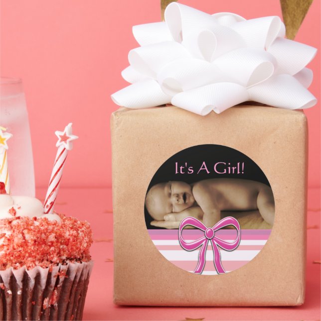 Adesivo Baby Girl Stickers com sua foto de bebê (Festa)