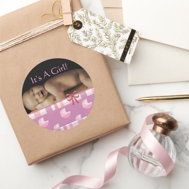Adesivo Baby Girl Stickers com sua foto de bebê (Presentear)
