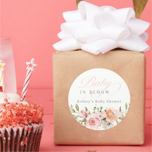 Adesivo Baby In Bloom Chá de fraldas Favor Stickers