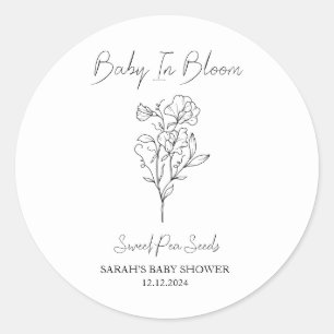 Adesivo Baby In Bloom l Sweet Pea Seeds Chá de fraldas