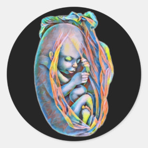 Adesivo Baby In The Womb Abstrato Anatomy Art