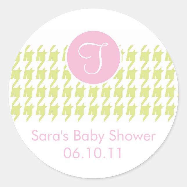 Adesivo Baby Invitation ou Favor Sticker - Monograma (Frente)