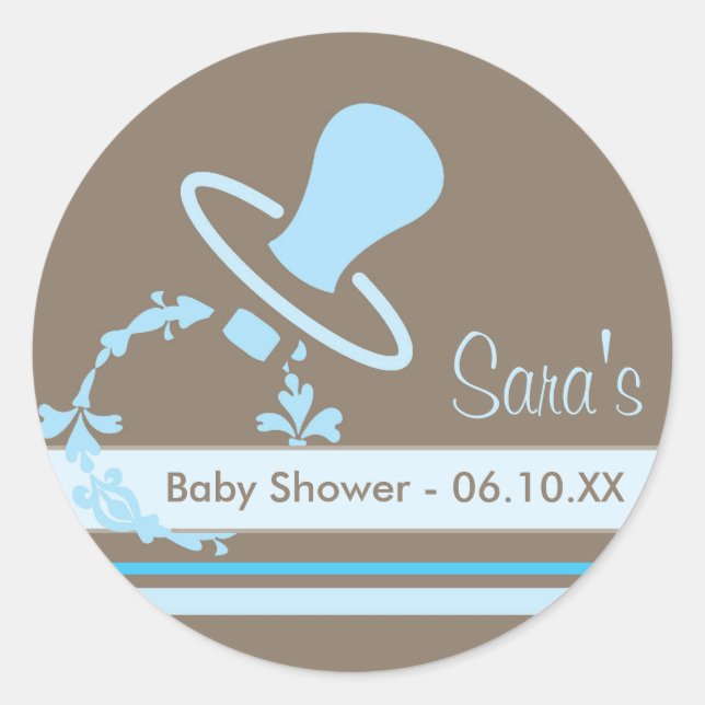 Adesivo Baby Invitation ou Favor Sticker - Pacificador (Frente)