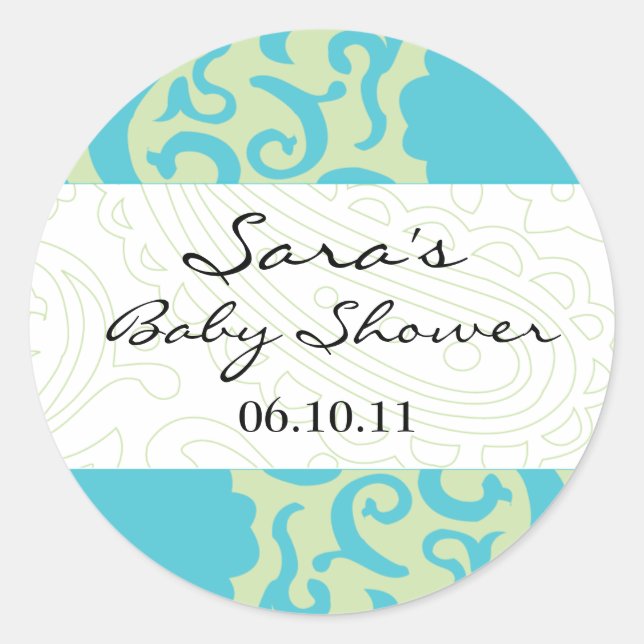 Adesivo Baby Invitation ou Favor Sticker - Tecido Divertid (Frente)