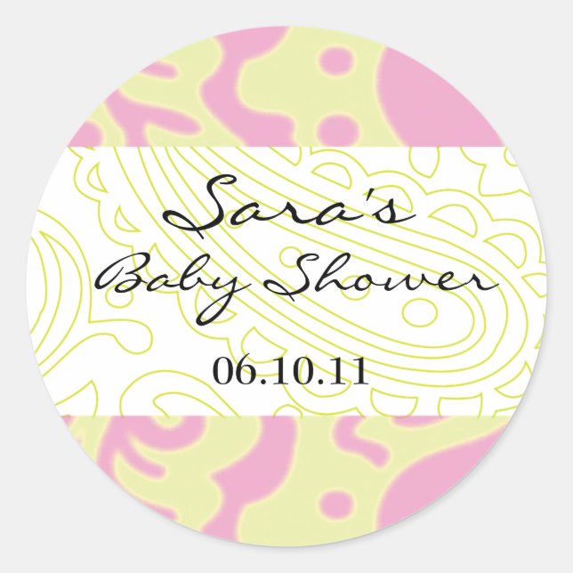 Adesivo Baby Invitation ou Favor Sticker - Tecido Divertid (Frente)