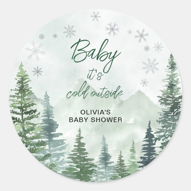 Adesivo Baby it's Cold Outside Baby Shower (Frente)
