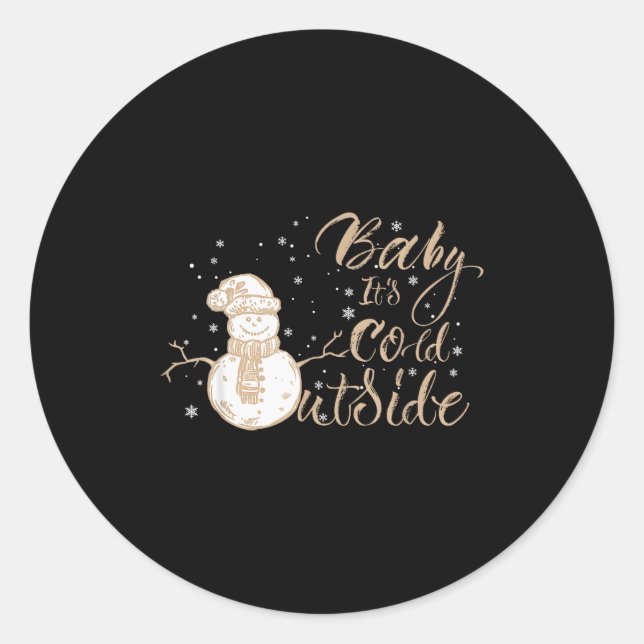Adesivo Baby It's Cold Outside Cute Snowman Christmas Wint (Frente)
