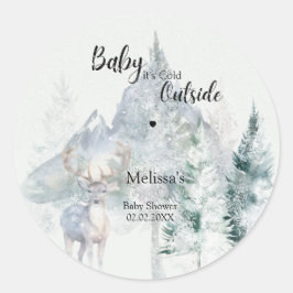 Adesivo Baby Its Cold Outside Winter Evergreen Baby Shower