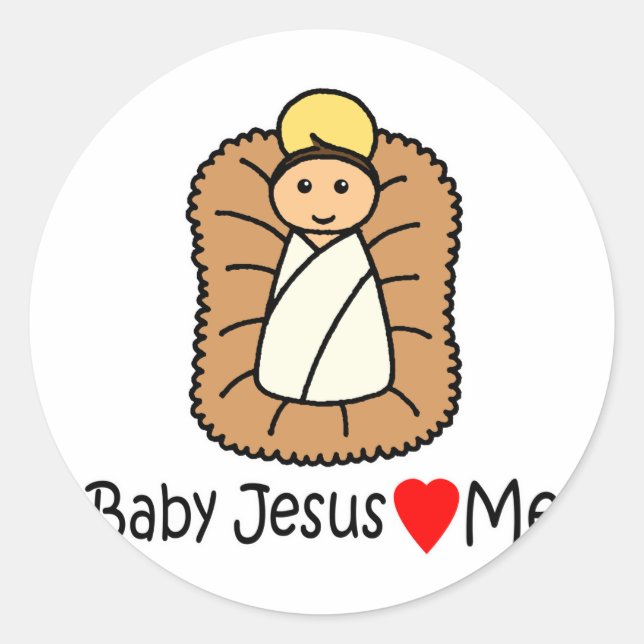 Adesivo Baby Jesus Heart (Loves) Me (Frente)