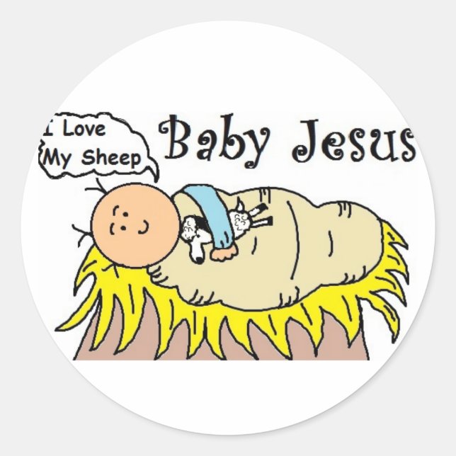 Adesivo Baby Jesus In Manger Sticker (Frente)