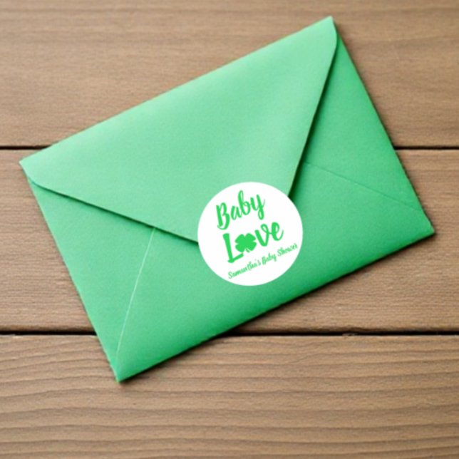 Adesivo Baby Love Shamrock Chá de fraldas (Criador carregado)