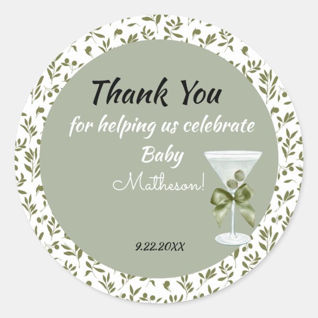 Adesivo Baby Martini 'tini-um'  (Frente)