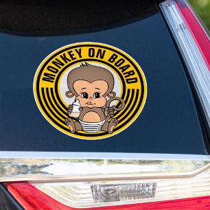 Adesivo Baby Monkey Baby On Conselho Carro Sticker Round