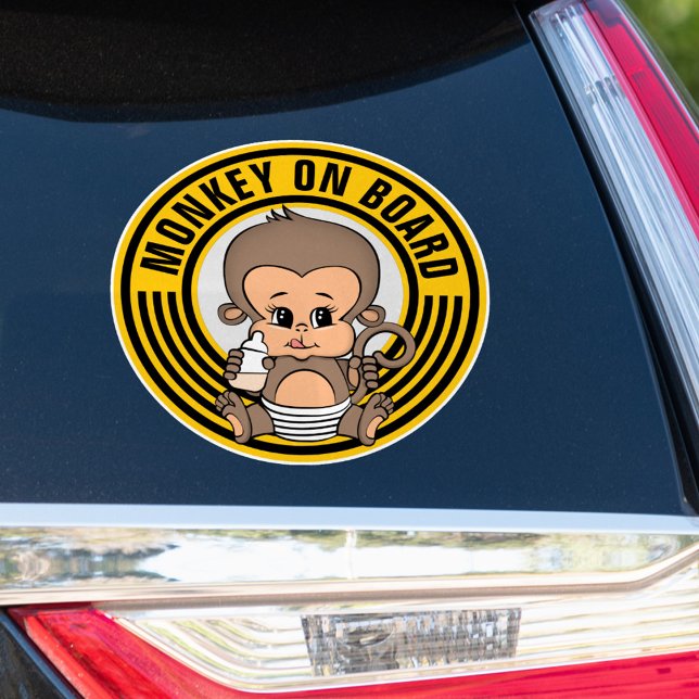 Adesivo Baby Monkey Baby On Conselho Carro Sticker Round (Criador carregado)