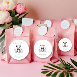 Adesivo Baby Panda Peonies Jungle Chá de fraldas Obrigado