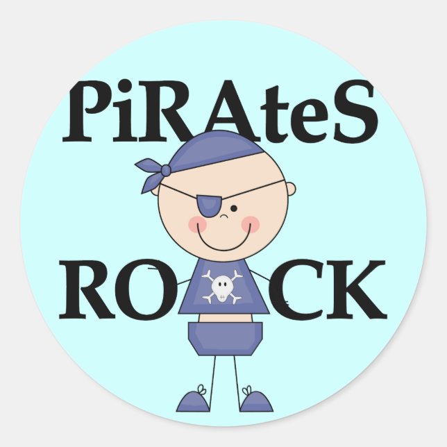 Adesivo Baby Pirates Rock Camisetas e presentes (Frente)