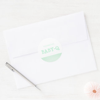 Adesivo Baby-Q Mint Green Gingham Baby Shower