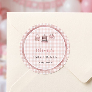 Adesivo Baby Q Rosa Xadrez Roupas de Varal Churrasco Botin