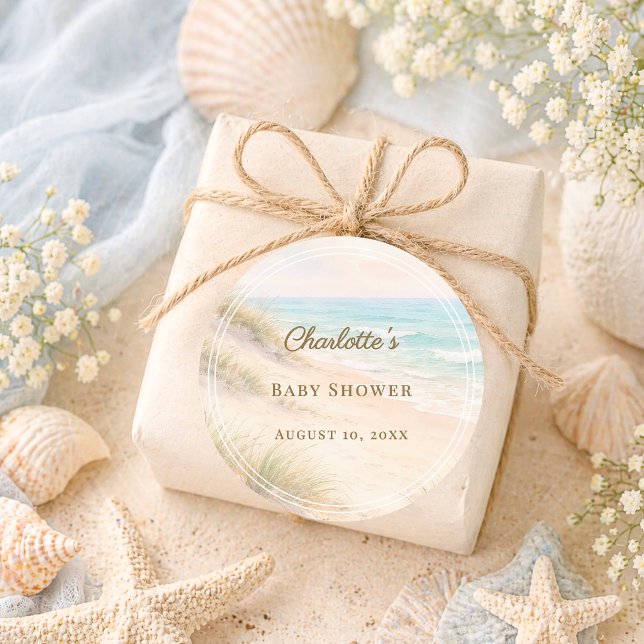 Adesivo Baby Shower beach coastal summer (Criador carregado)