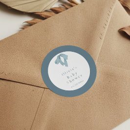 Adesivo Baby Shower for Boy Blue Bow , Customizable