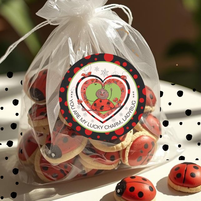 Adesivo Baby Shower Winner Lucky Charm Ladybug (Baby Shower Winner Lucky Charm Ladybug Classic Round Sticker)