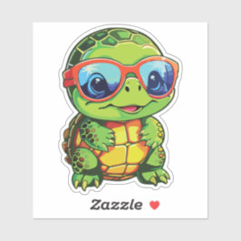 Adesivo Baby Turtle Sticker with Glasses - Kawaii Vinyl 