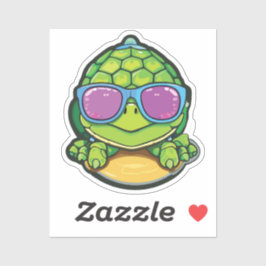 Adesivo Baby Turtle Sticker with Glasses - Kawaii Waterpro