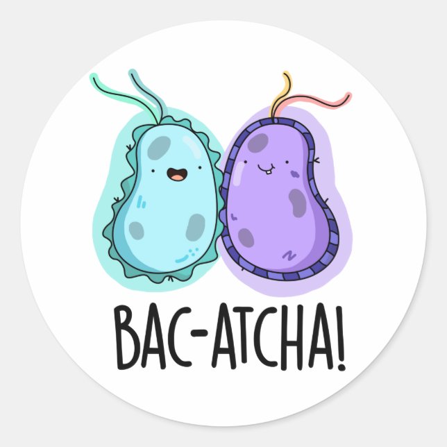 Adesivo Bac-atcha Funny Bacteria Pun (Frente)