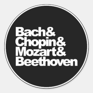 Adesivo Bach, Chopin e Mozart e Beethoven