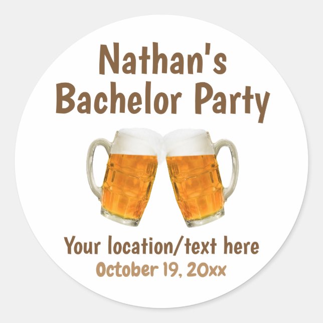 Adesivo Bachelor Party Weding Beer Cheers (Frente)