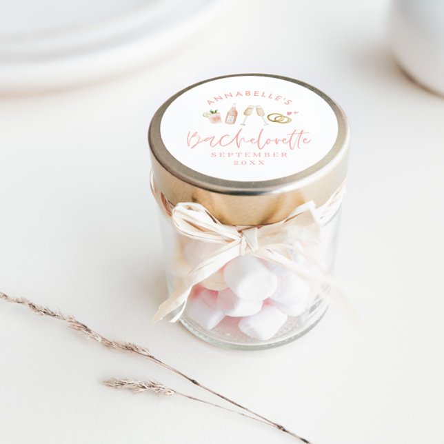 Adesivo Bachelorette de champanhe moderna cor-de-rosa (Criador carregado)