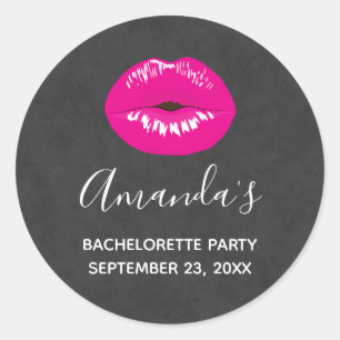 Adesivo Bachelorette de Ilustração Glamorosa de Lábios 