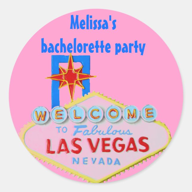Adesivo Bachelorette de Las Vegas Rosa (Frente)