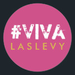 Adesivo Bachelorette Hashtag White Round Dourada rosa<br><div class="desc">Bachelorette Hashtag White Round Dourada rosa</div>