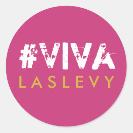 Adesivo Bachelorette Hashtag White Round Dourada rosa